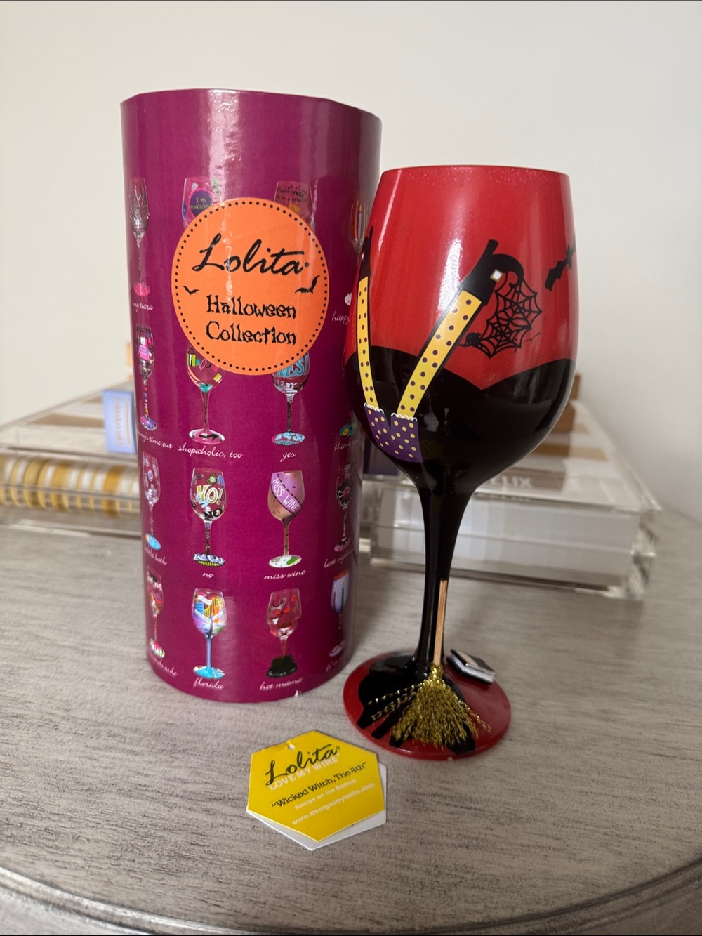 Lolita Red and Black Halloween Decorative Wine Glass